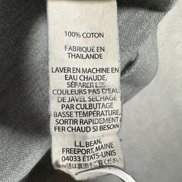 L.L. Bean Polo Shirt Men Size M Gray Short Sleeve 100% Cotton Single Pocket - Picture 8 of 9